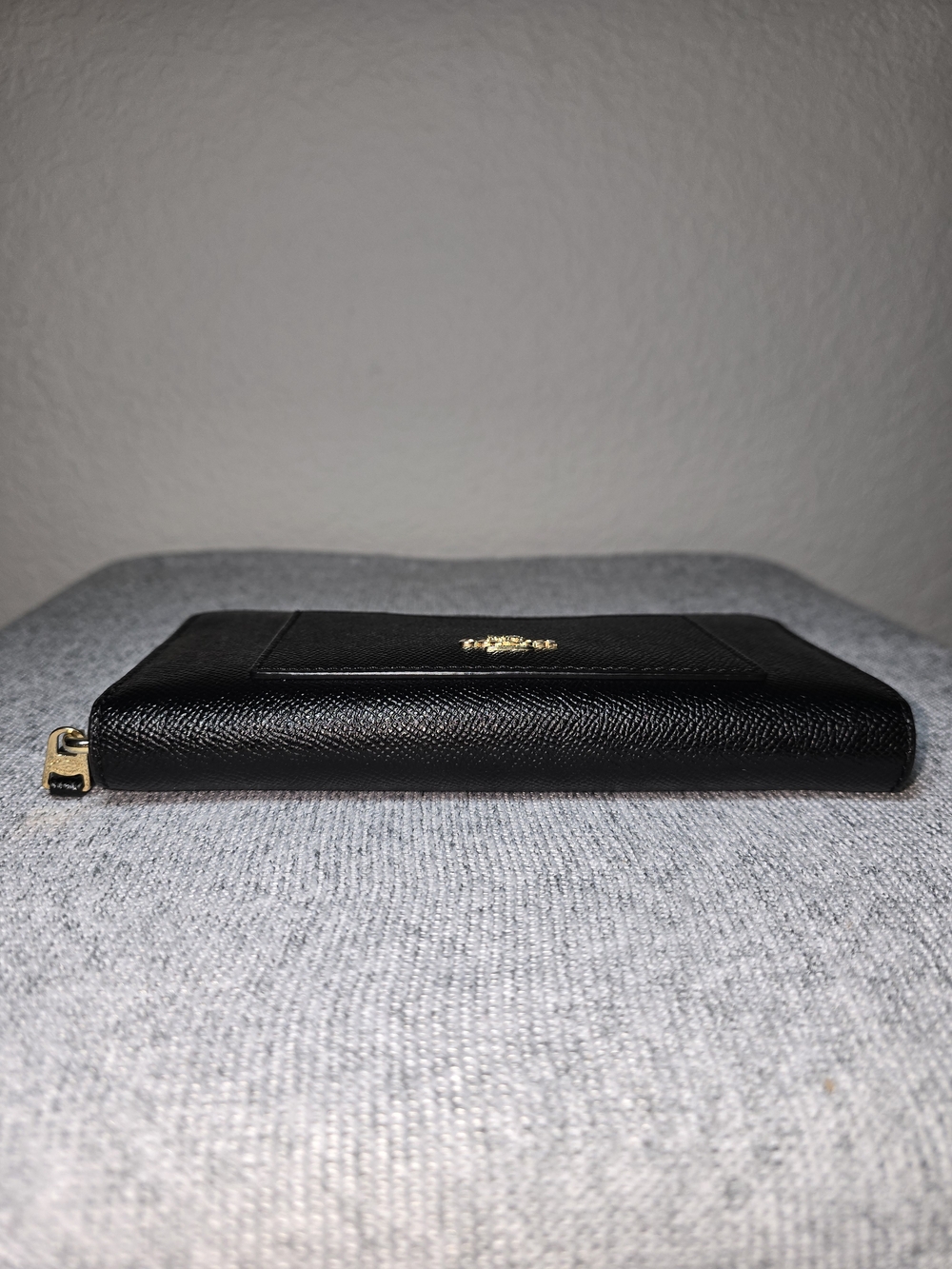 Coach Crossgrain Leather Accordion Zip Wallet Black Saffiano - Picture 6 of 13